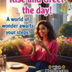 Good Morning image featuring city sunrise with people enjoying the morning, symbolizing wonder and new possibilities.