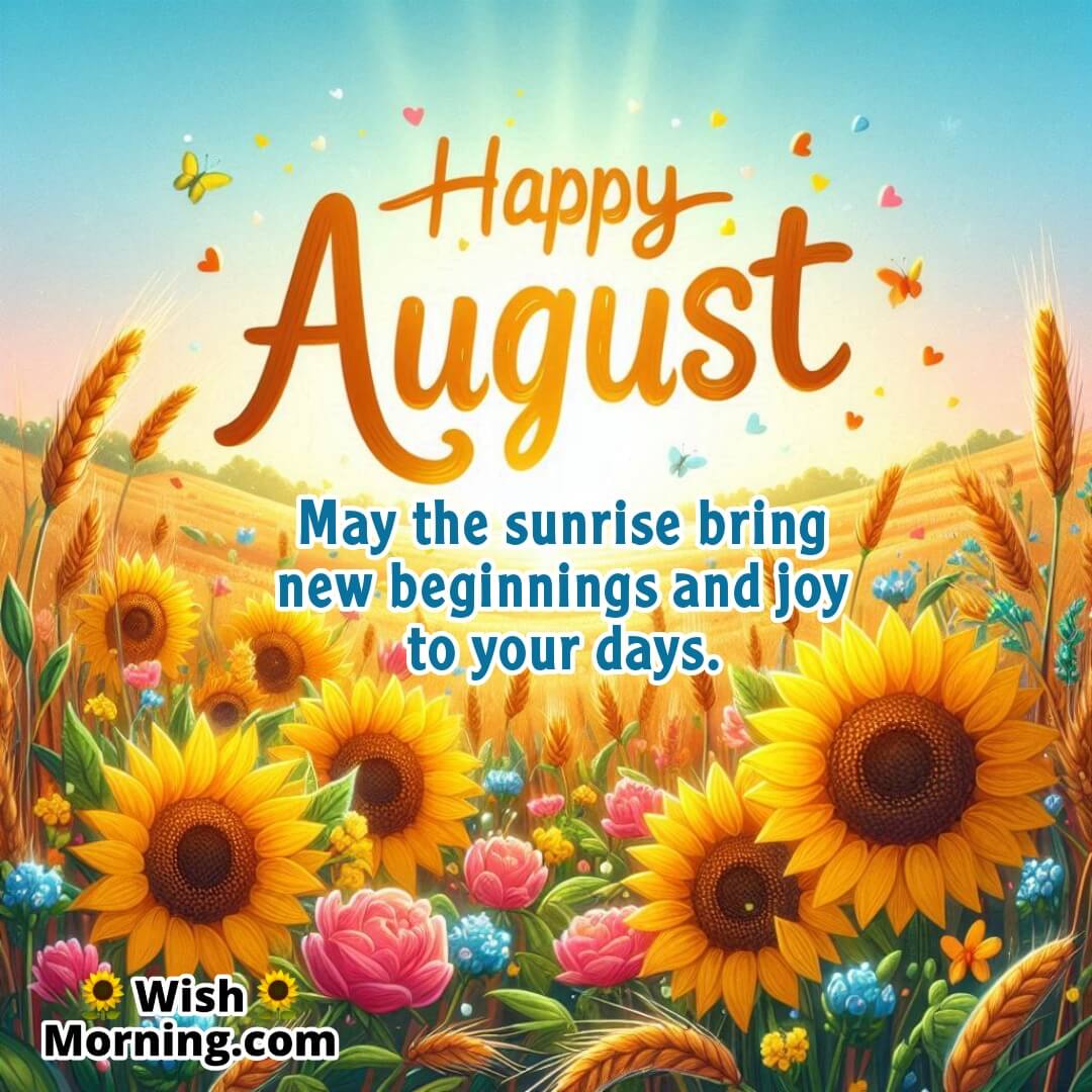 Happy August Sunrise Wish Image
