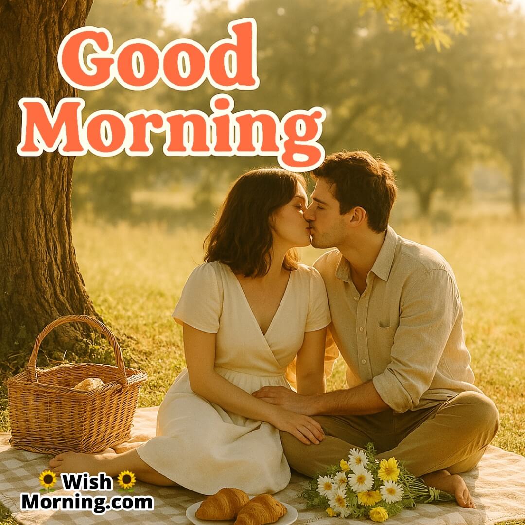 Kiss Good Morning Picnic image with picnic scene, symbolizing peaceful, affectionate mornings.