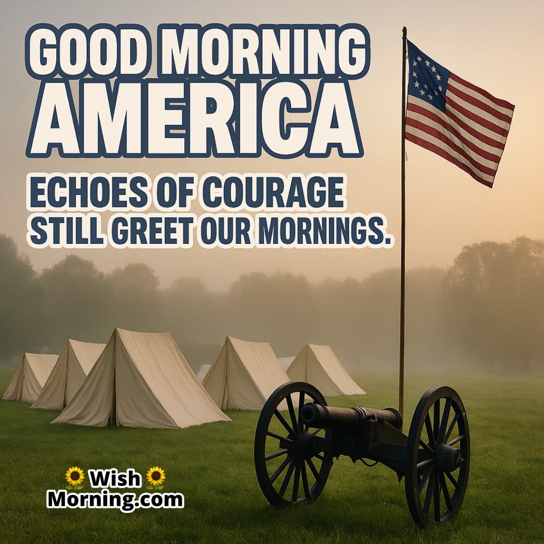 Revolutionary Tribute Good Morning America image featuring war reenactment scene, symbolizing remembrance and valor.