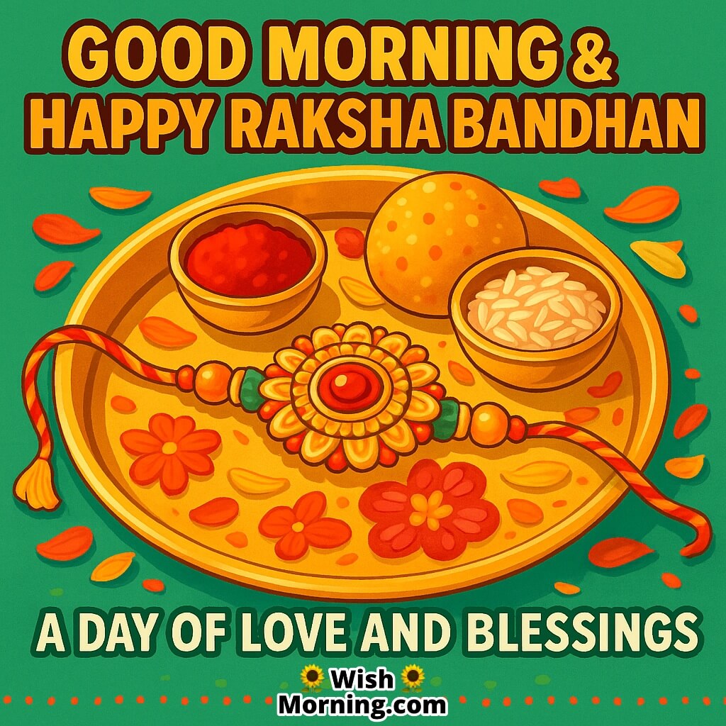 Blessed Good Morning Happy Raksha Bandhan Wish