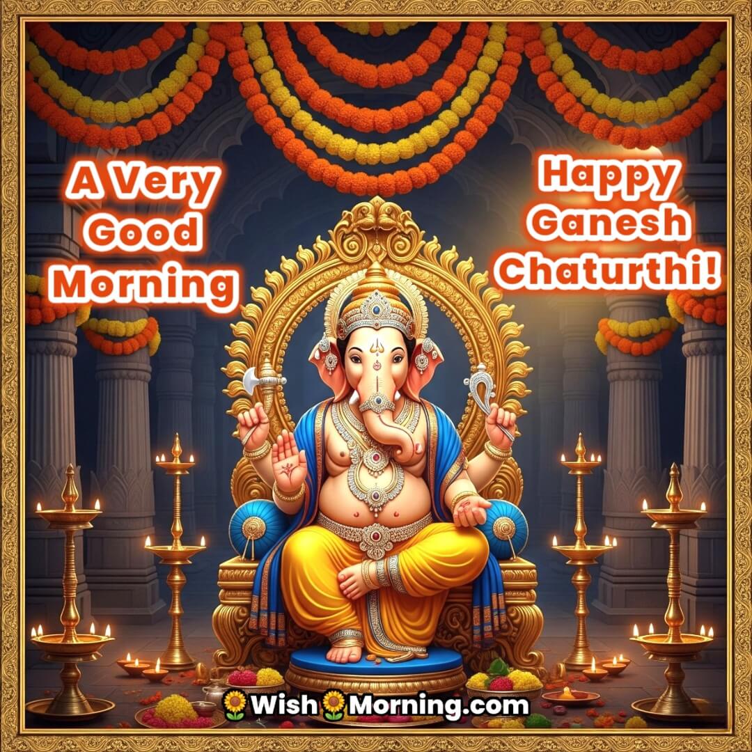 Good Morning Ganesh Chaturthi Temple Image