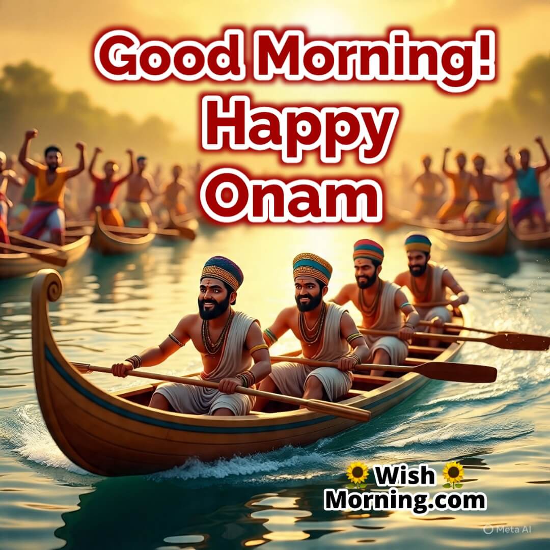 Good Morning Happy Onam Boat Race Picture