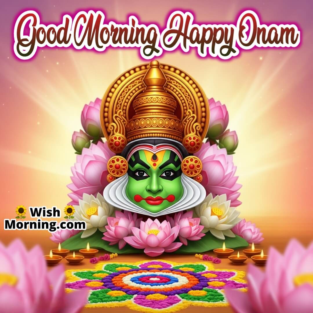 Good Morning Happy Onam Kathakali Greeting