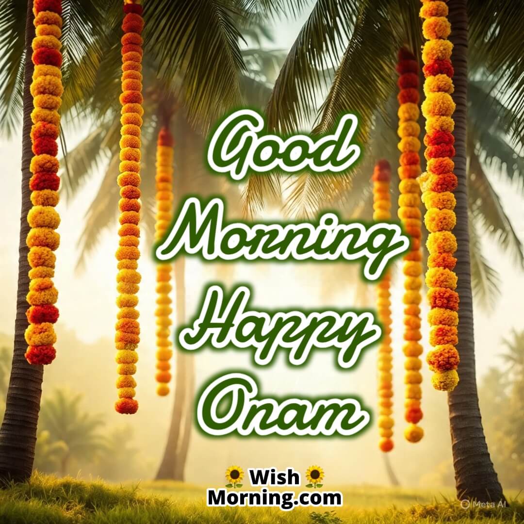 Good Morning Happy Onam Nature Blessing Image