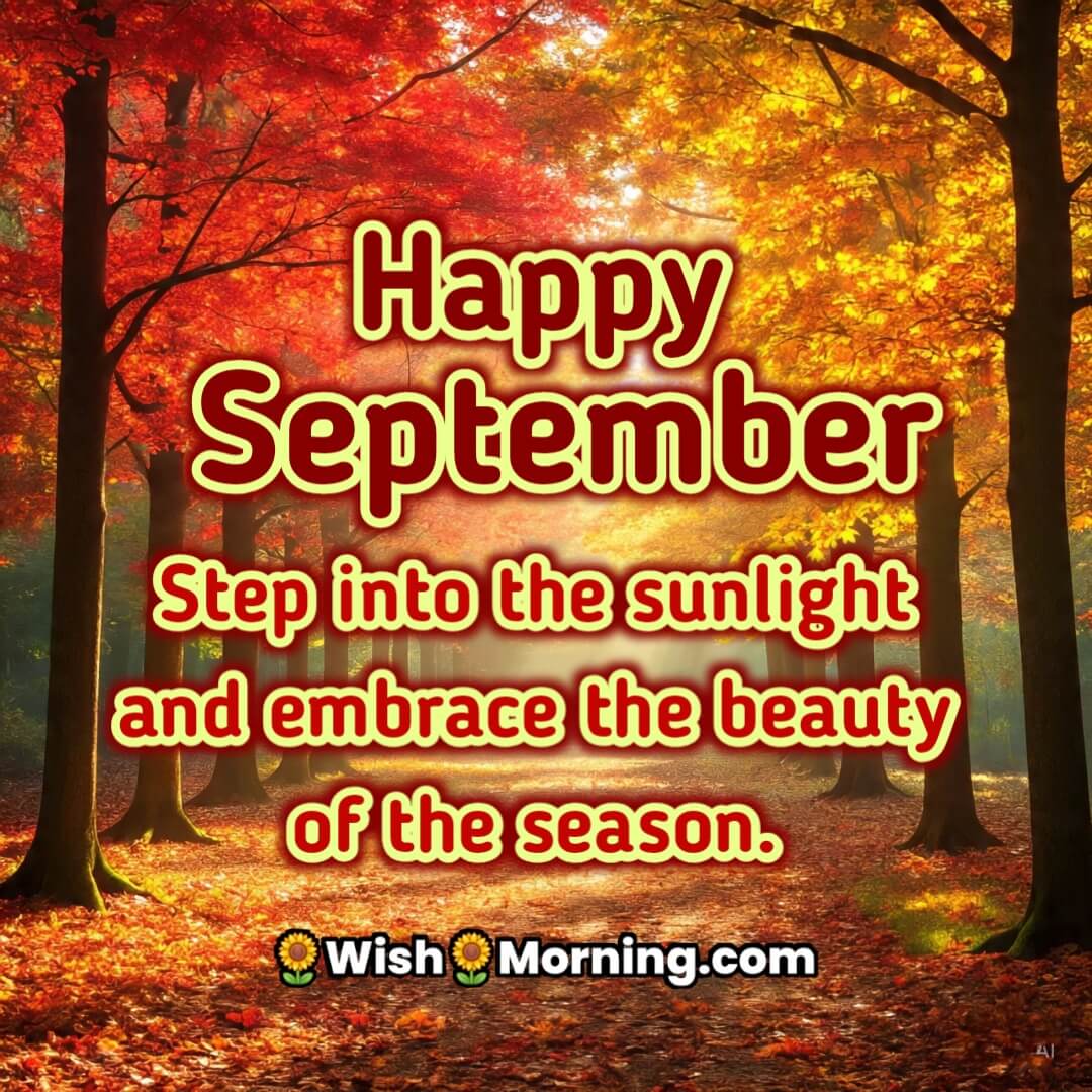 Happy September Sunlight Quote Picture