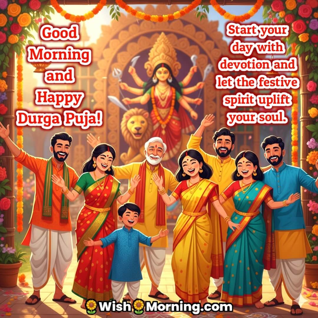 Good Morning Festive Spirit Happy Durga Puja
