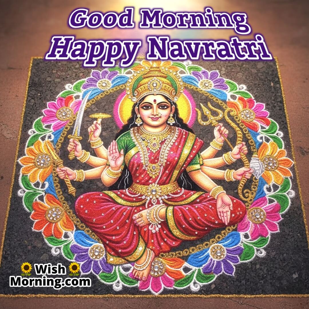 Good Morning Navratri Rangoli Image