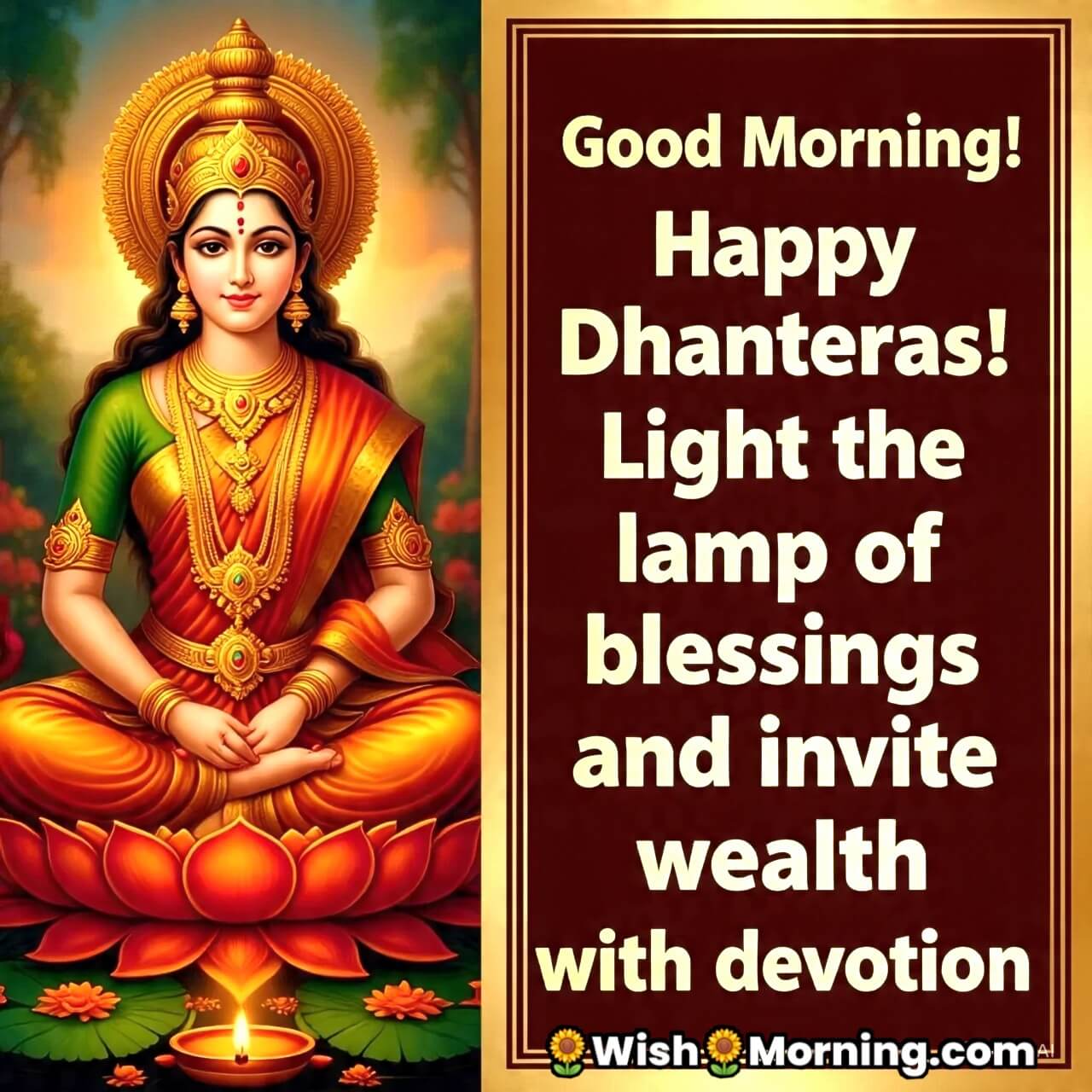 Good Morning Happy Dhanteras Blessings