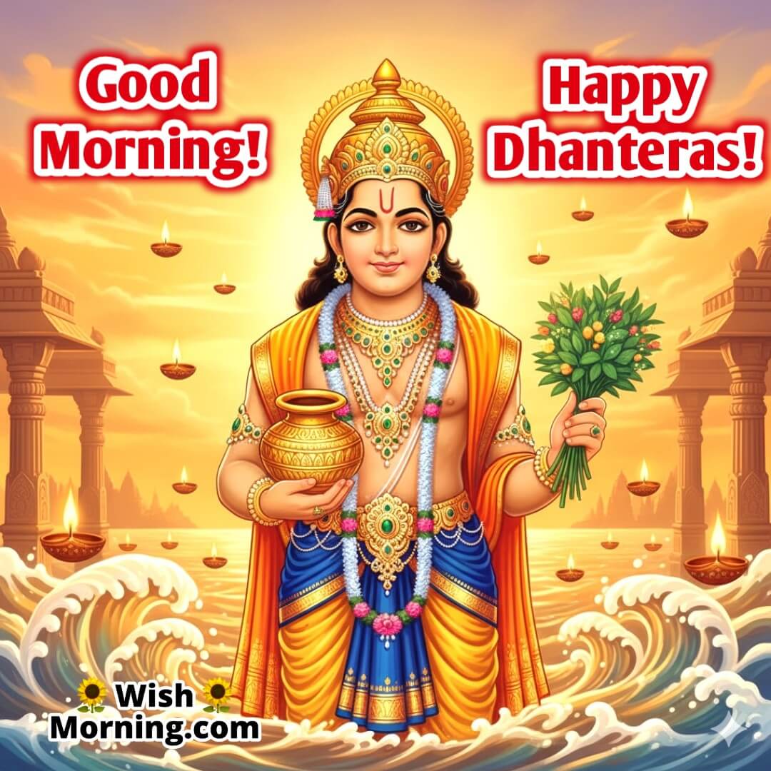 Good Morning Happy Dhanteras Dhanvantari Image