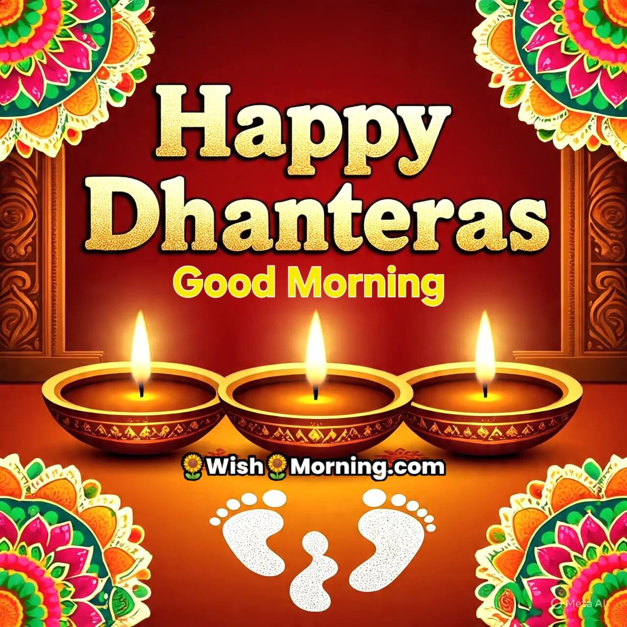 Good Morning Happy Dhanteras Lakshmi Footprints