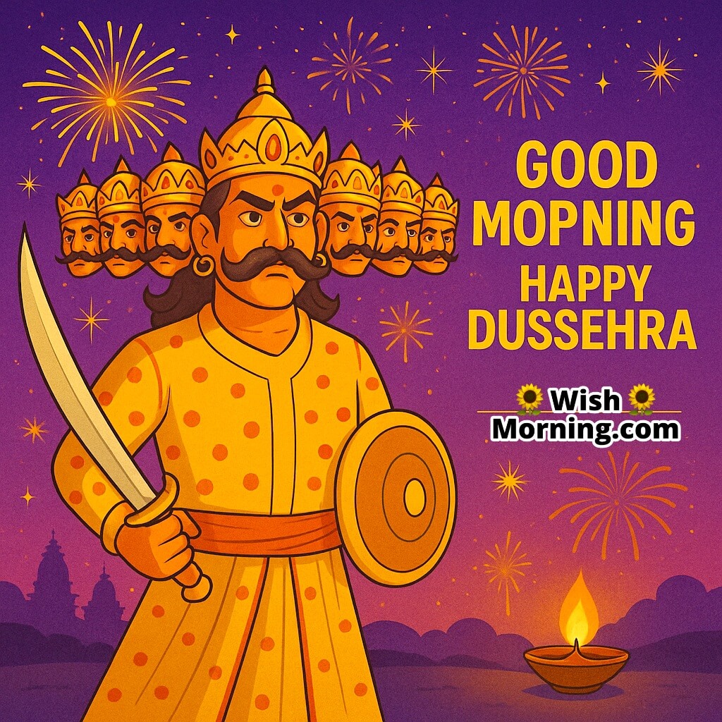 Good Morning Happy Dussehra Ravana Image