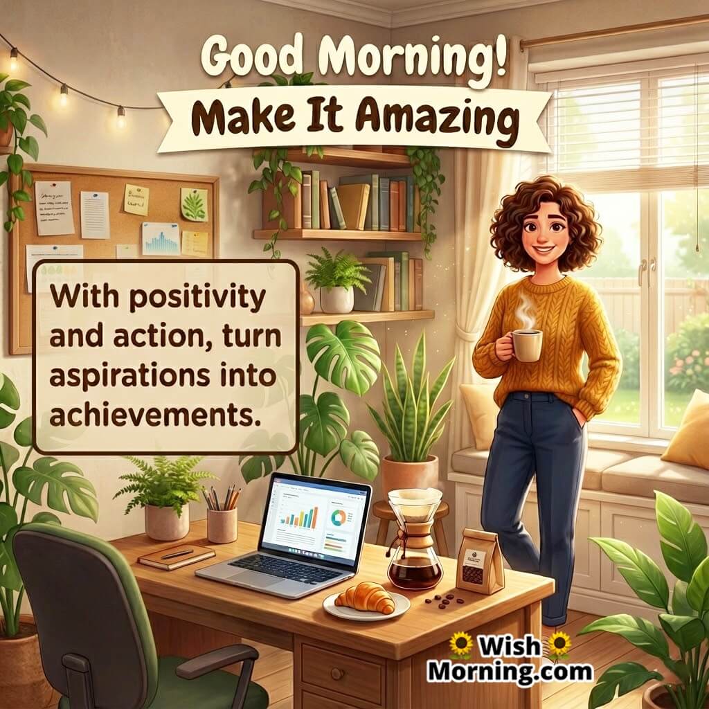 Good Morning Monday image of a boy running at sunrise, symbolizing drive and focused intention.