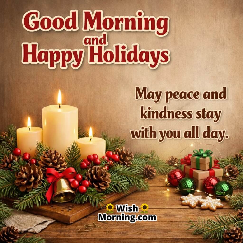 Peace and Kindness Holiday Blessing image featuring soft festive glow and calm surroundings symbolizing kindness, harmony, and goodwill.