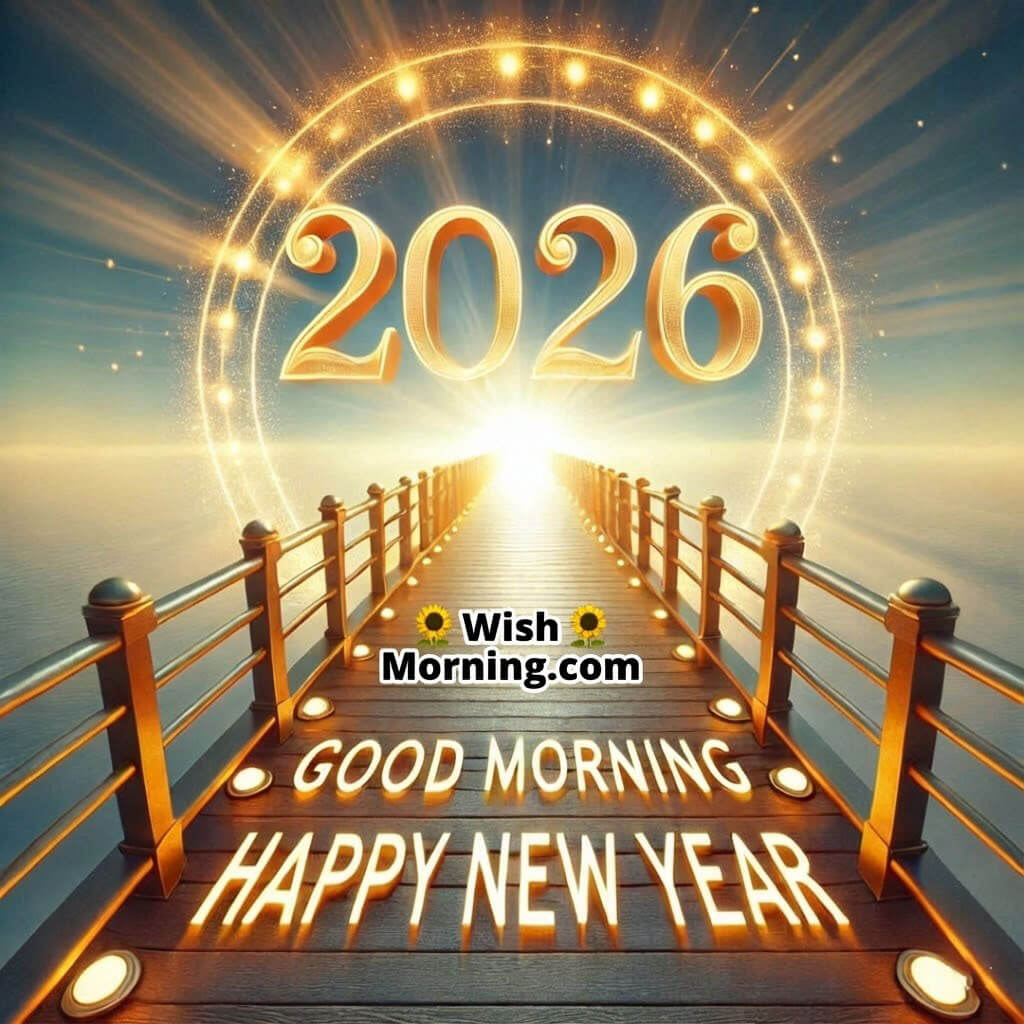 Golden Good Morning New Year 2026 Image
