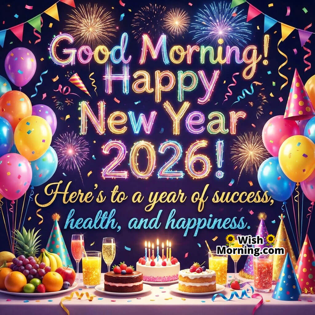 Good Morning New Year 2026 Success Health Happiness