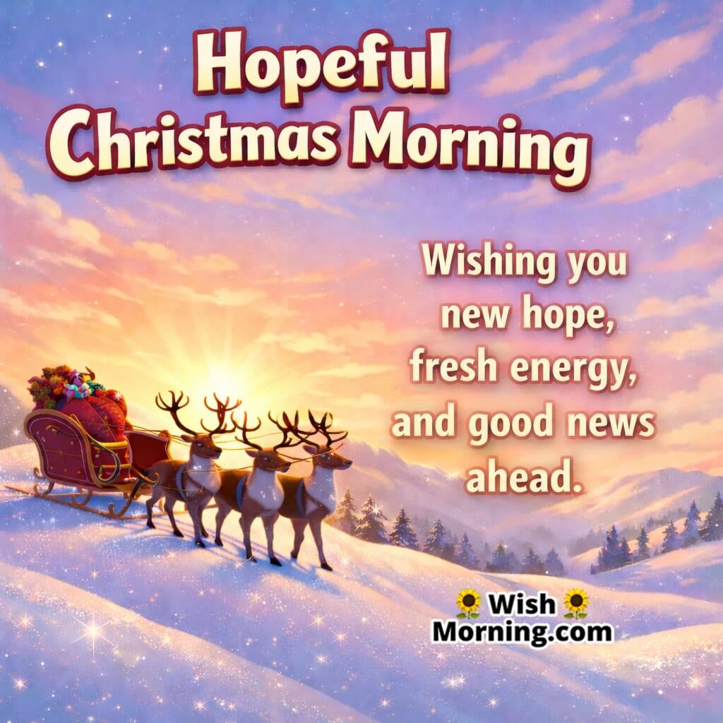 Hopeful Christmas Morning Greeting image featuring bright winter morning vibes symbolizing hope, fresh energy, and new beginnings.