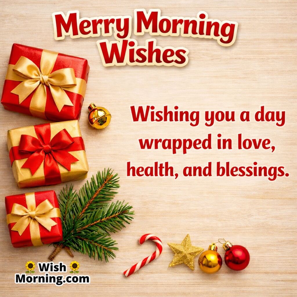 Love Christmas Morning Wishes Wish image featuring bright festive mood symbolizing love, good health, and blessings.