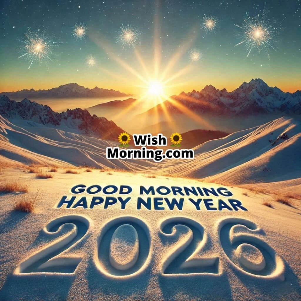 Snowy Mountains Good Morning New Year 2026 Image