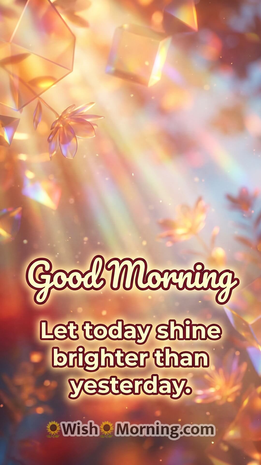 Good Morning wallpaper with warm morning light and an encouraging inspirational quote.