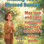 Blessed Sunday image featuring a faithful person in morning light, symbolizing divine guidance, peace, and spiritual comfort.