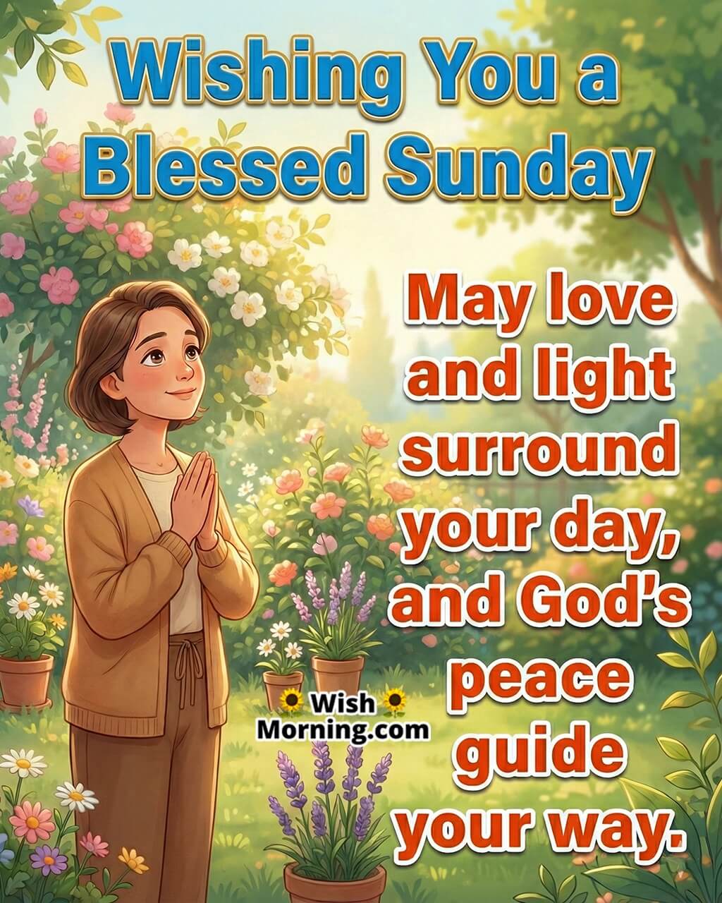 Blessed Sunday image featuring a faithful person in morning light, symbolizing divine guidance, peace, and spiritual comfort.