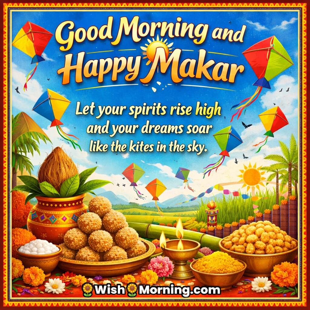 Good Morning Happy Makar Sankranti Kites