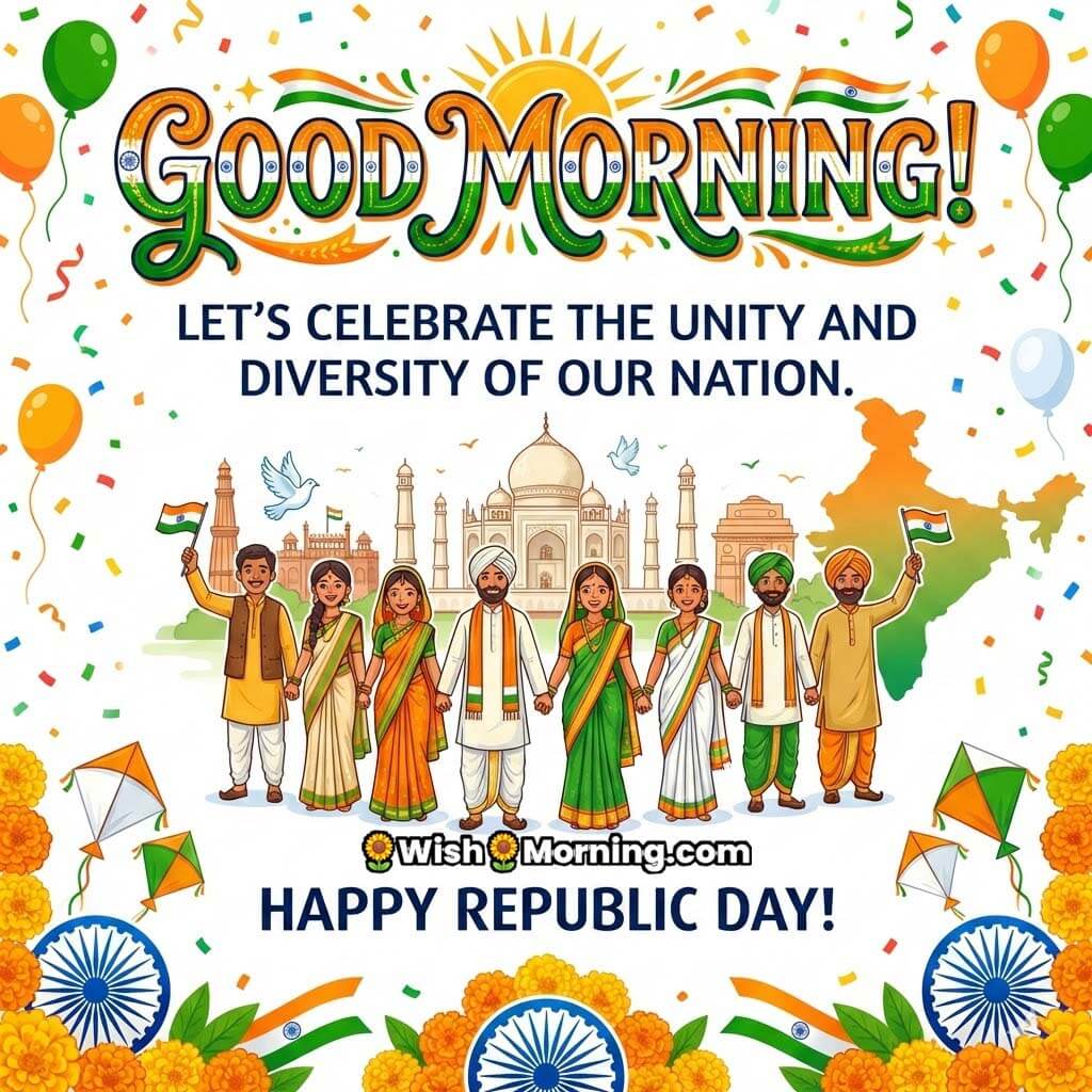 Good Morning Unity Diversity Republic Day Image