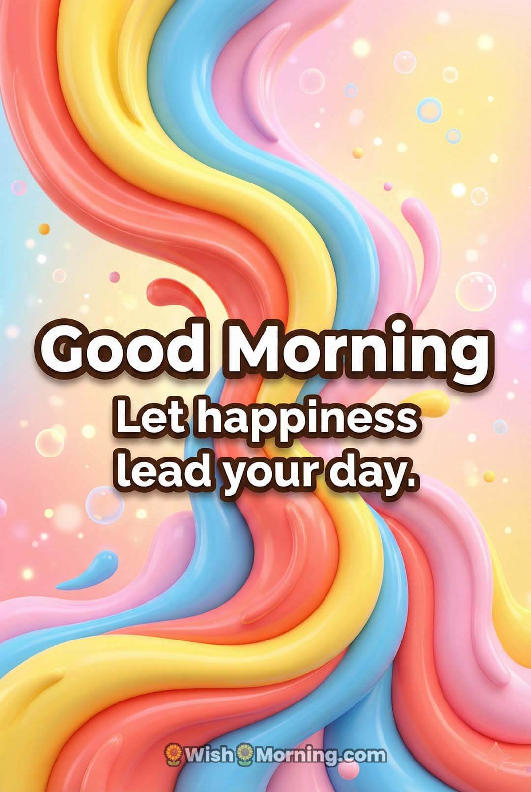 Good Morning wallpaper showing vibrant 3D colour bursts with a cheerful and energetic mood.