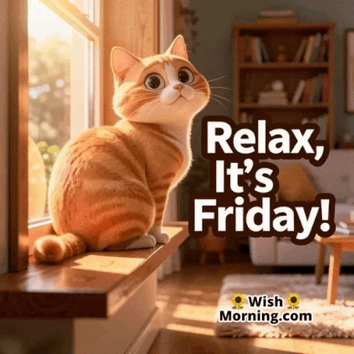 Cat Relaxing Friday Gif