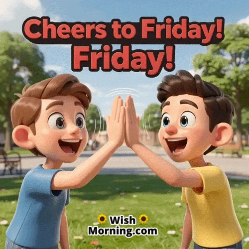 Friends High Five Friday Gif