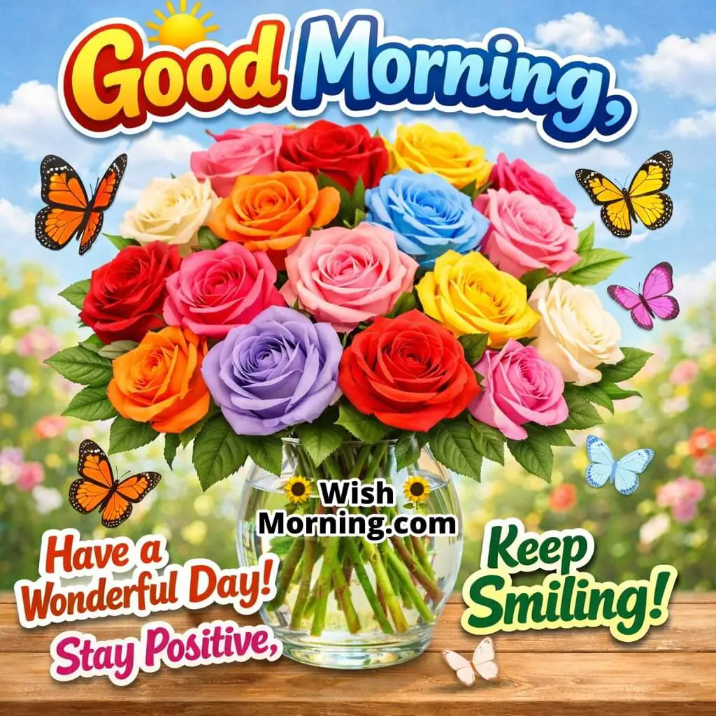 Good Morning Colourful Rose Bouquet
