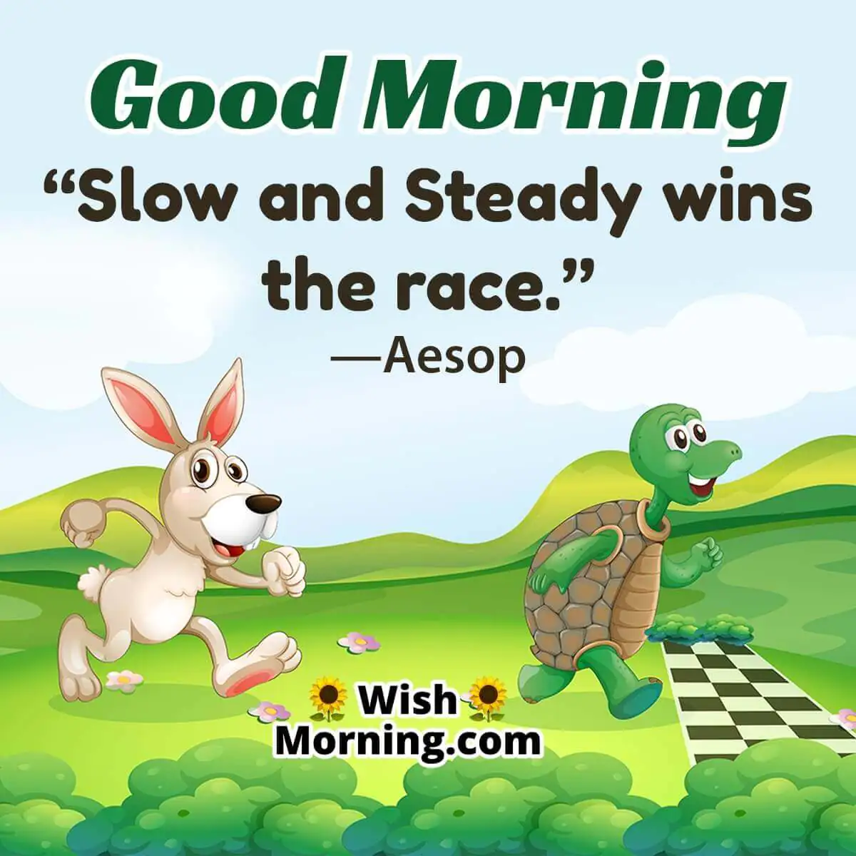 Good Morning Tortoise Rabbit Image