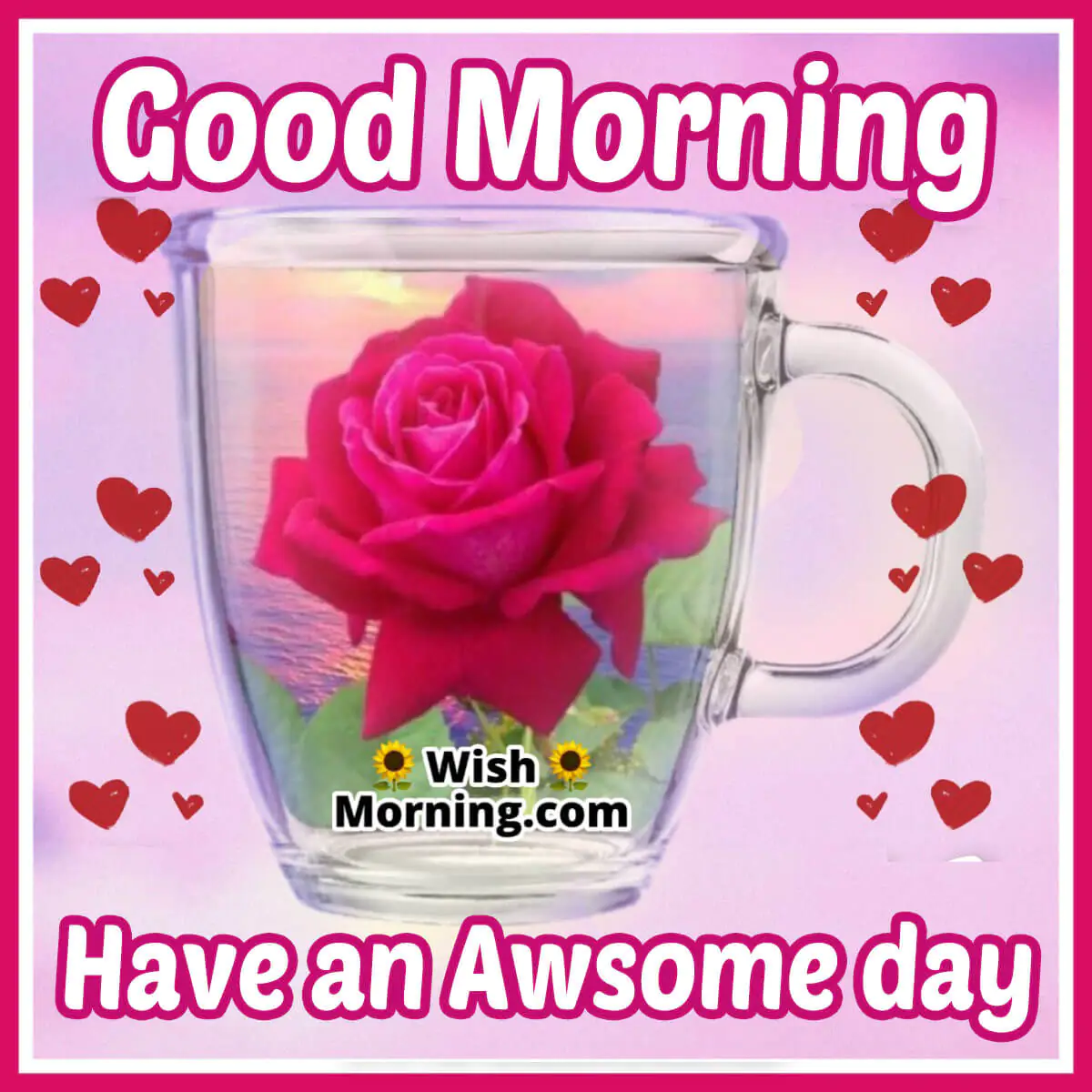 Good Morning Wishes With Rose Flower