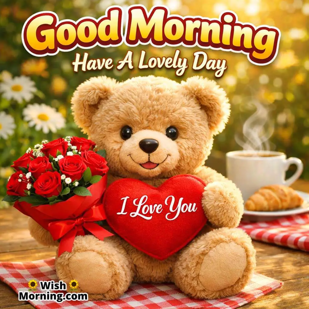 Cute Good Morning Teddy Bear Image