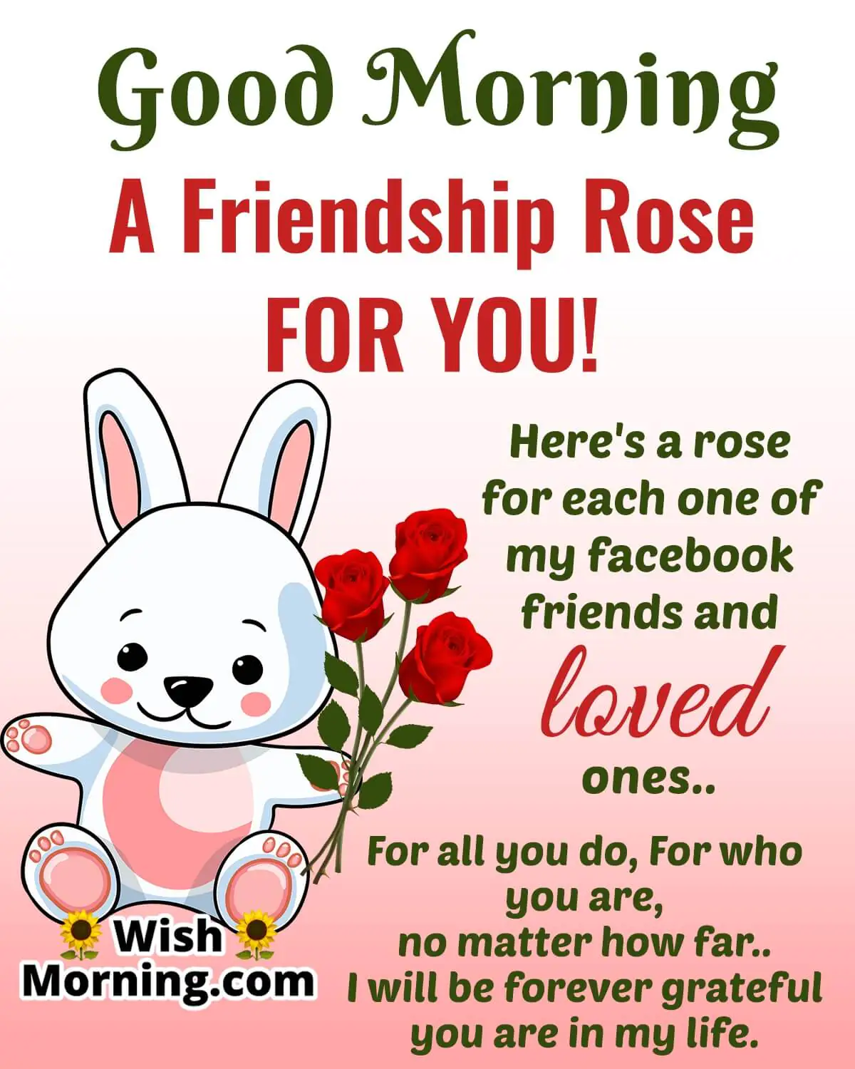 Good Morning A Friendship Rose For You