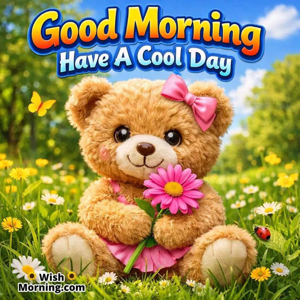 Good Morning With Cool Teddy Bear