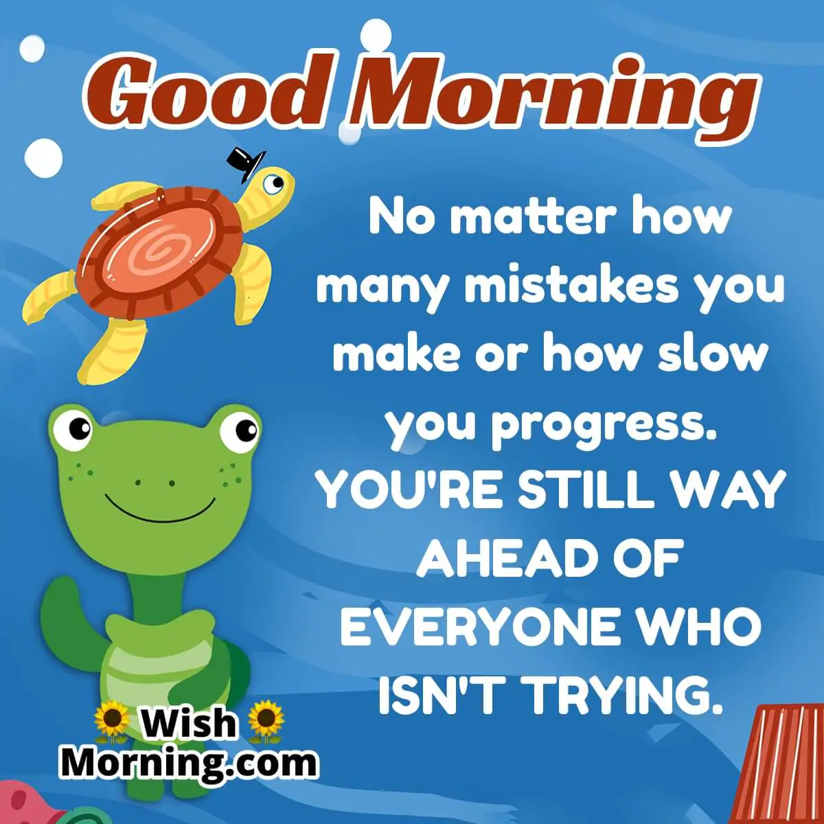 Good Morning Turtle Message Pic