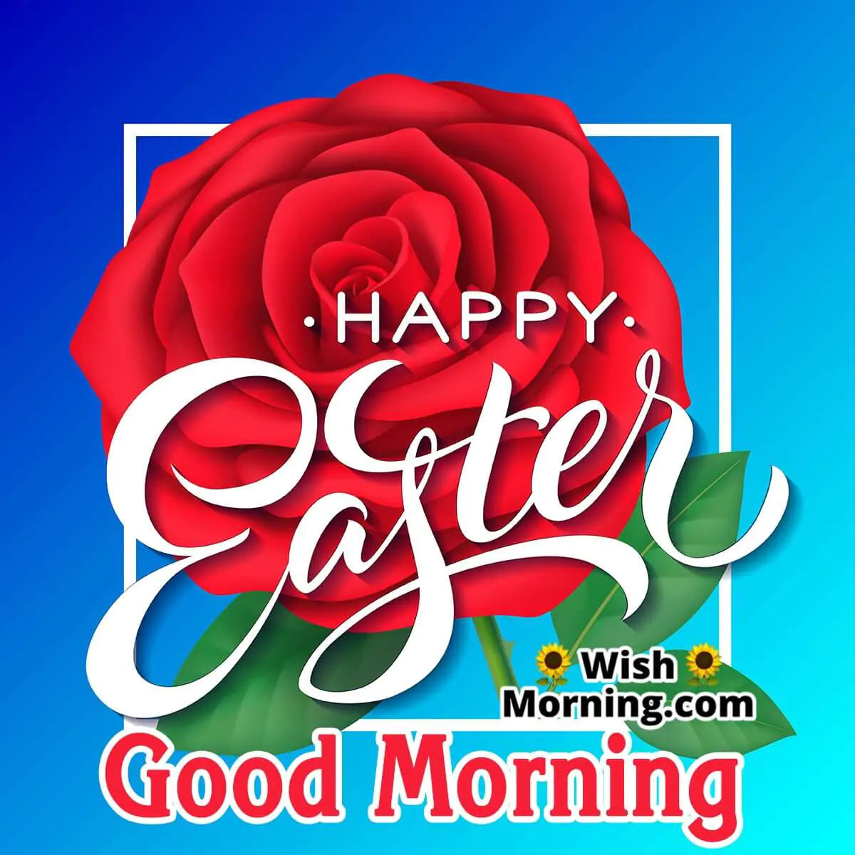 Easter Lettering With Red Rose
