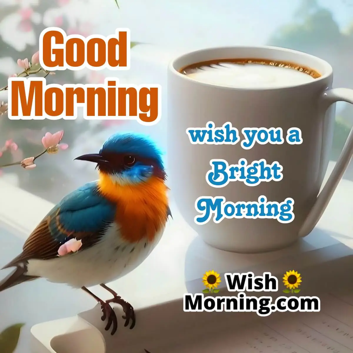 Good Morning With Bird And Coffee