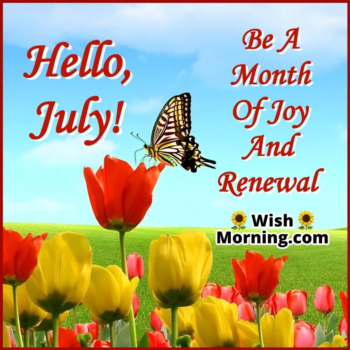 Hello July Status Image