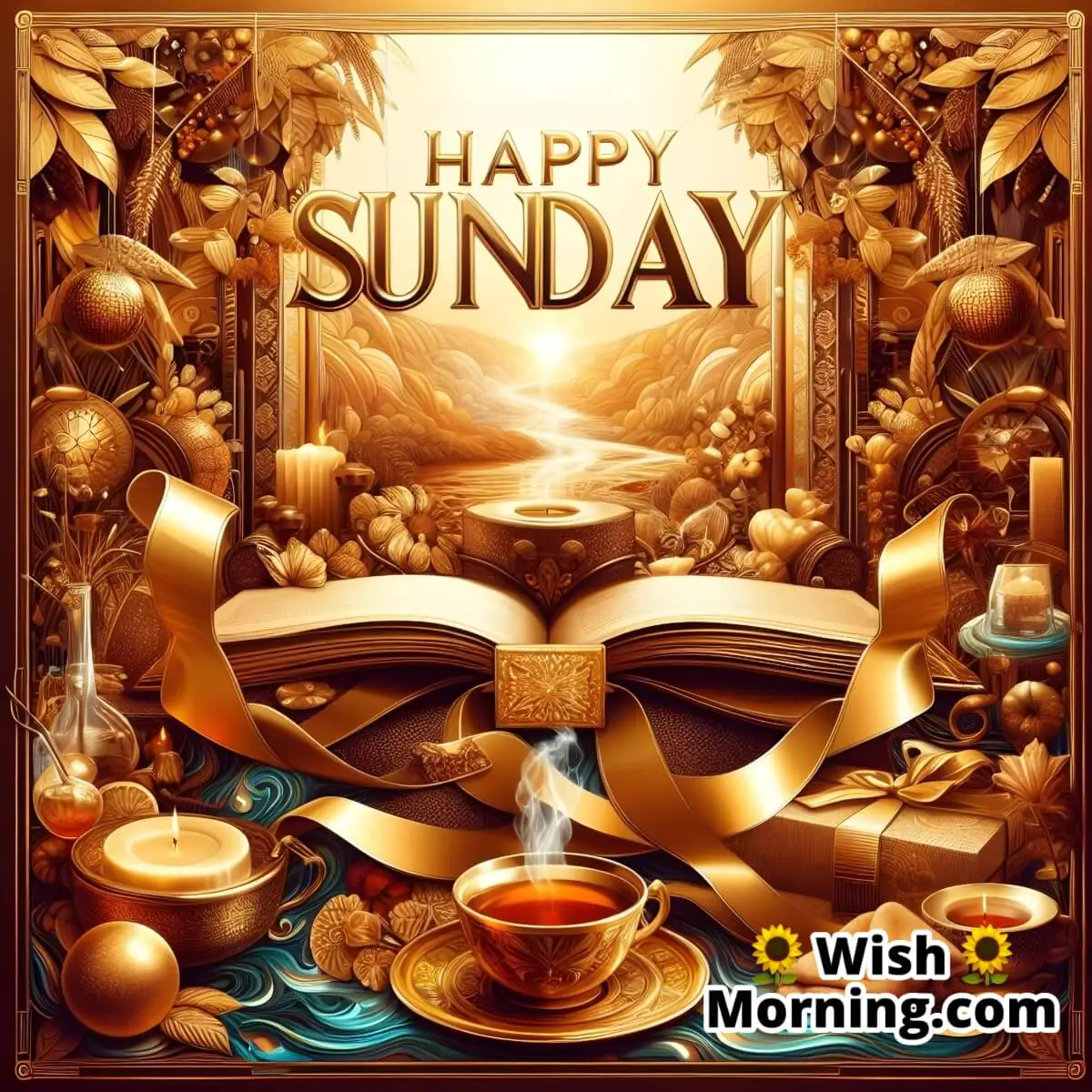 Happy Sunday Golden Card