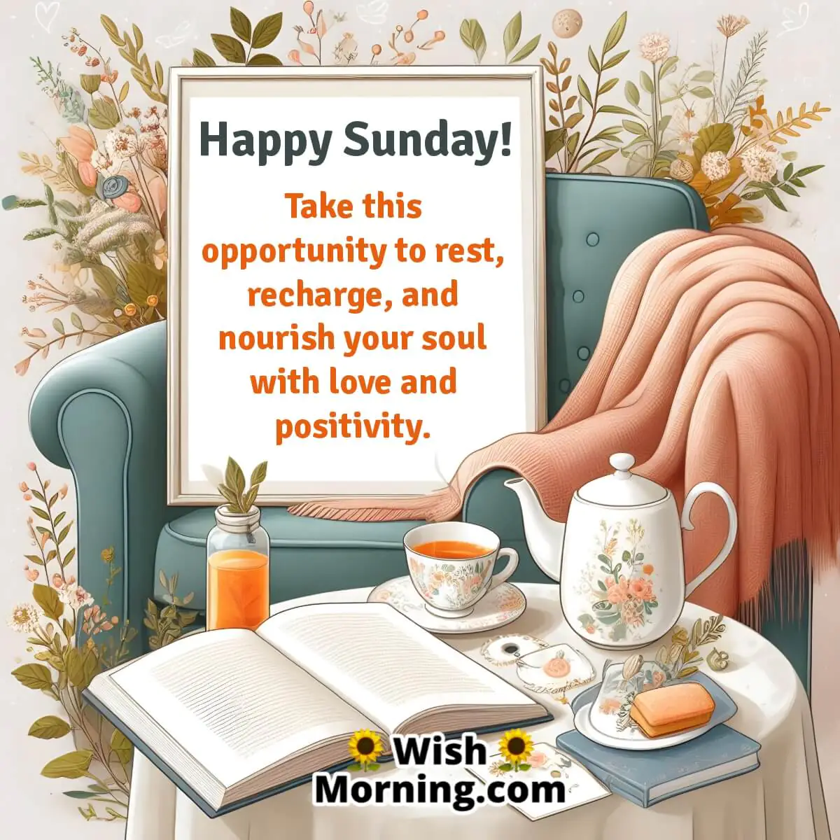 Restful Sunday Message Image