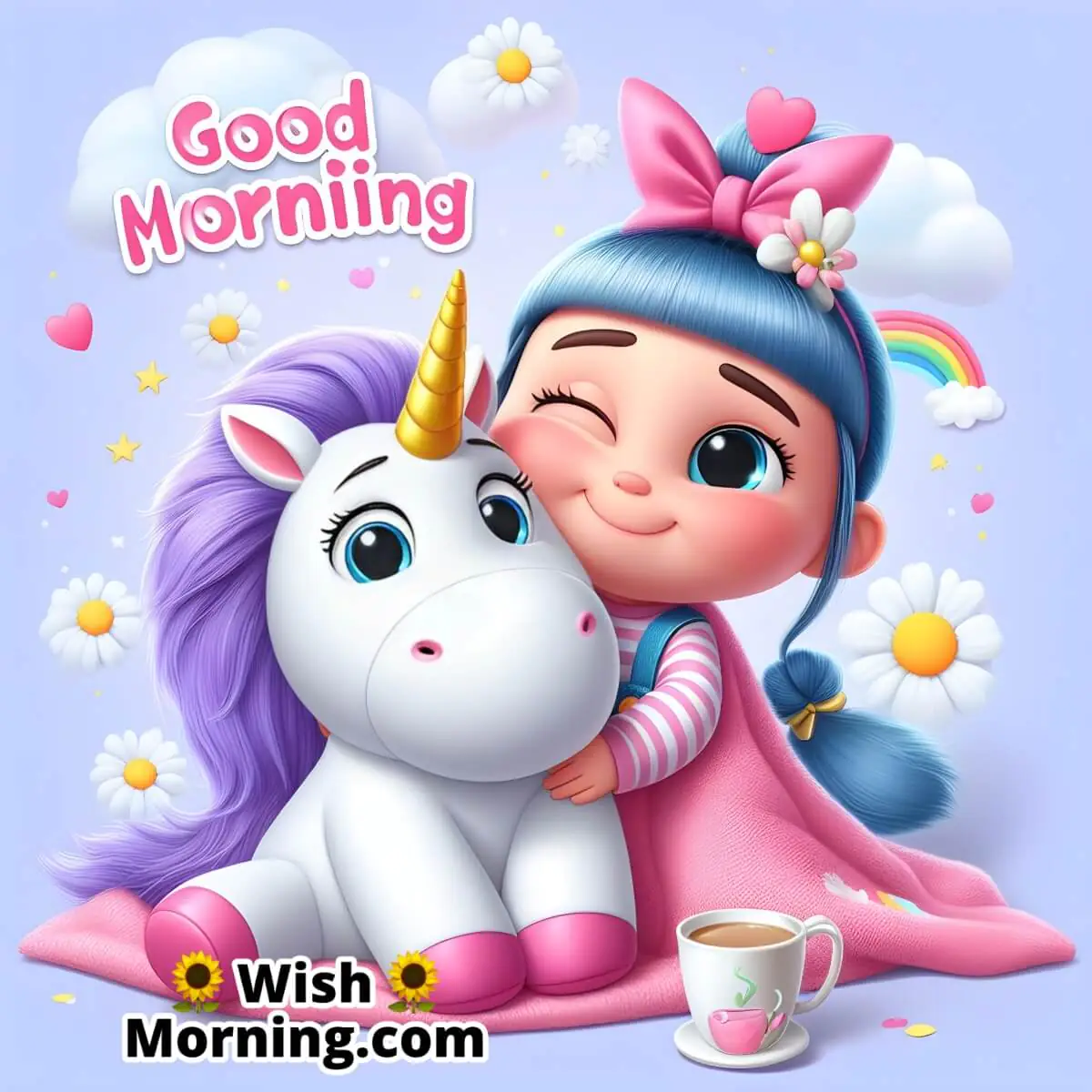 Good Morning Agnes Hug Unicorn Plush