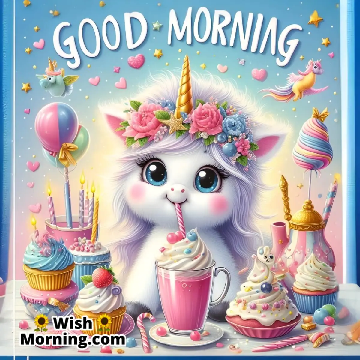 Good Morning Agnese And Her Fluffy Unicorn