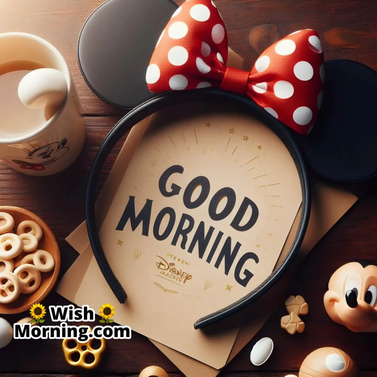 Good Morning Mickey Mouse Ears Card