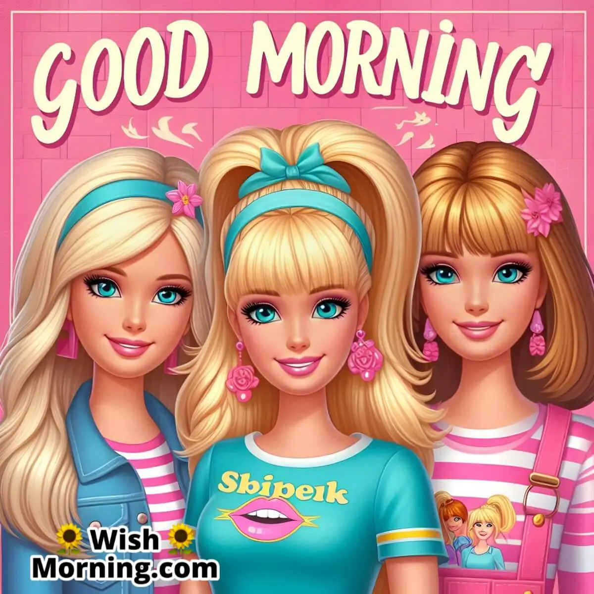 Barbie With Her Sisters Morning Pic