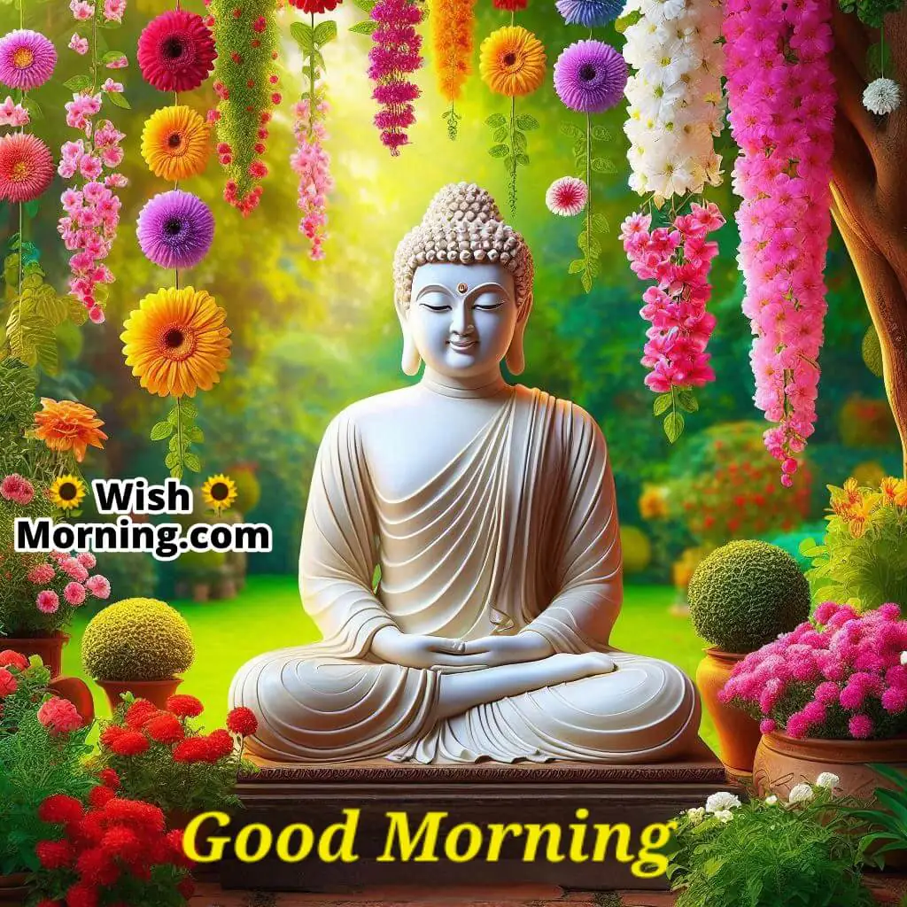 Good Morning Buddha In Flower Garden