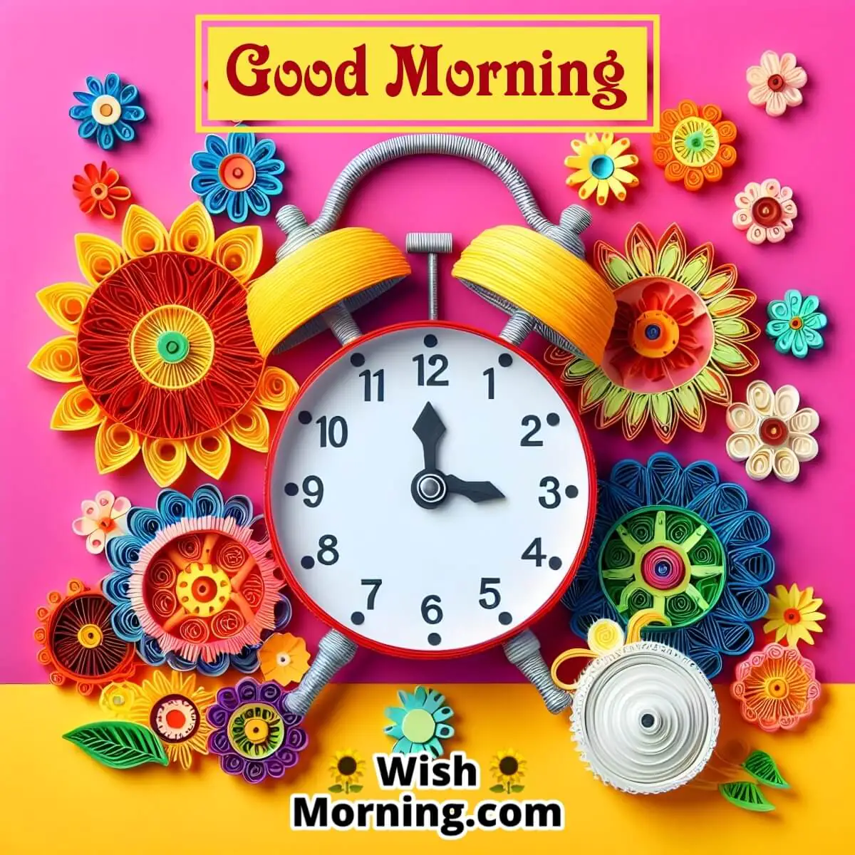Good Morning Clock Quilling Art