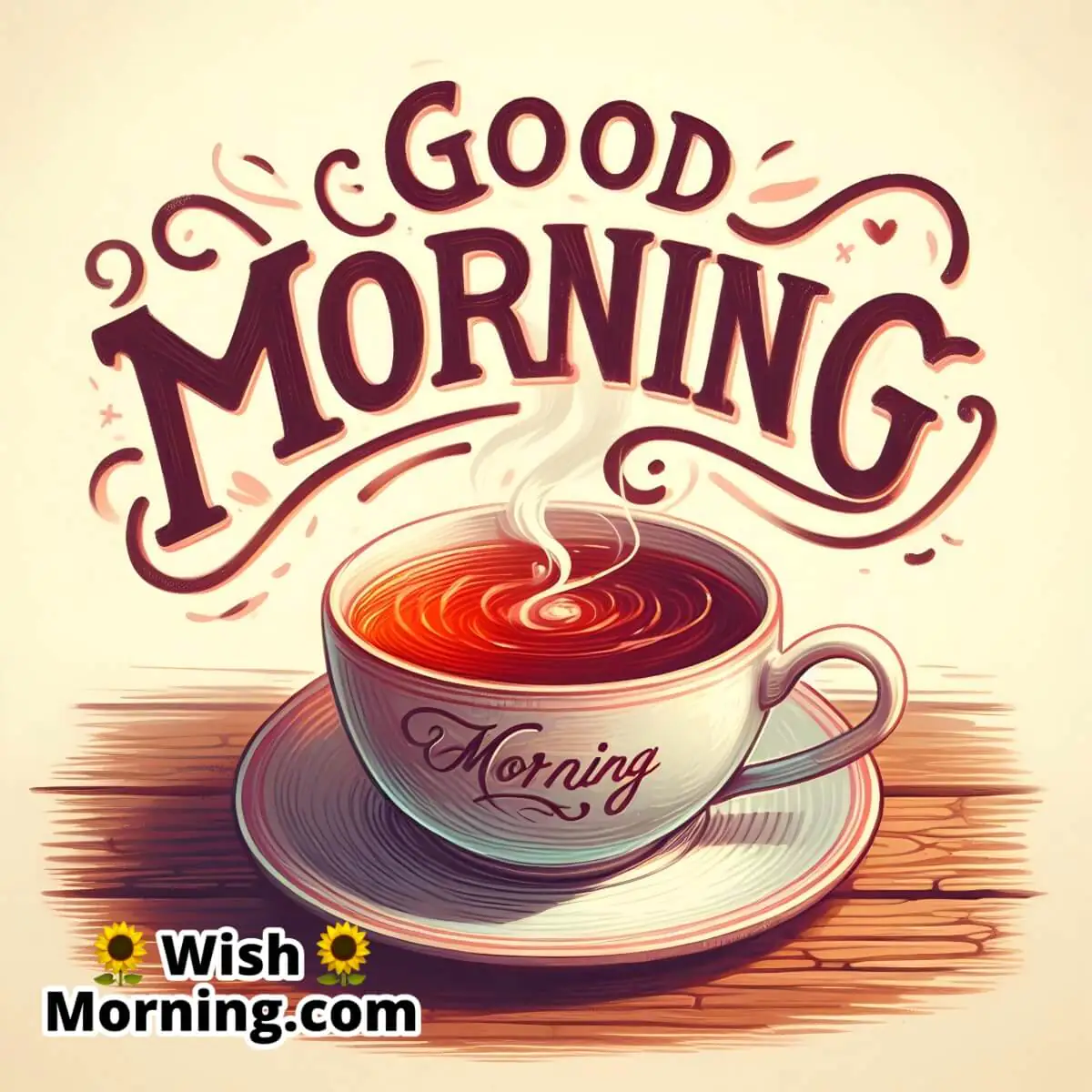 Good Morning Freshly Brewed Tea Card